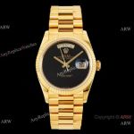 Swiss 2834 Rolex DayDate 36mm Gold Presidential Onyx Dial Replica watch